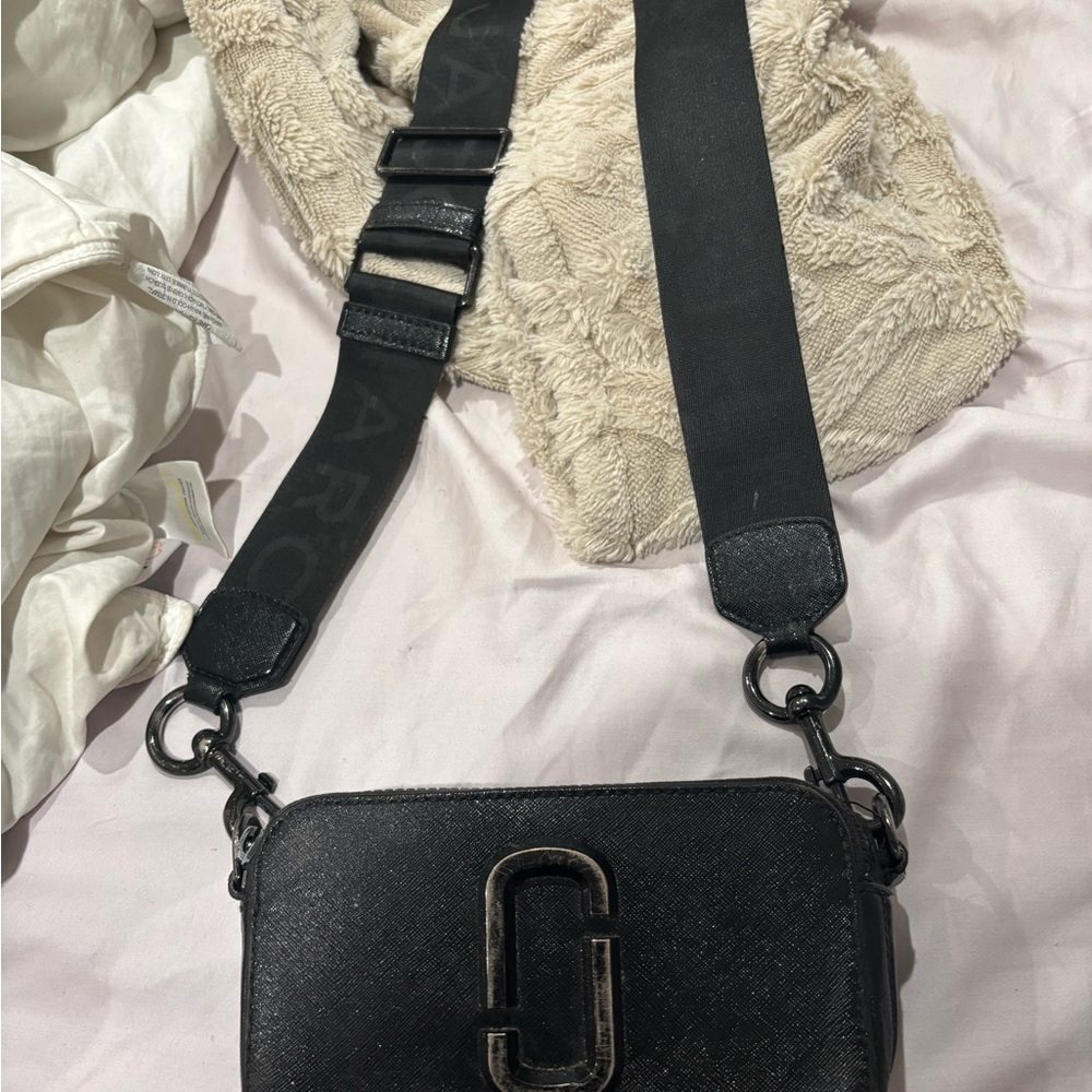 Marc Jacobs Black Crossbody Bag with Logo Strap